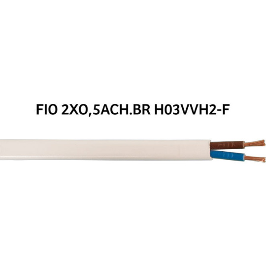 Cable plano H03VVH2-F (FVVD) 2x0,5mm2 blanco