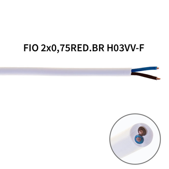 Cable redondo H03VV-F (FVV) 2x0,75mm2 blanco