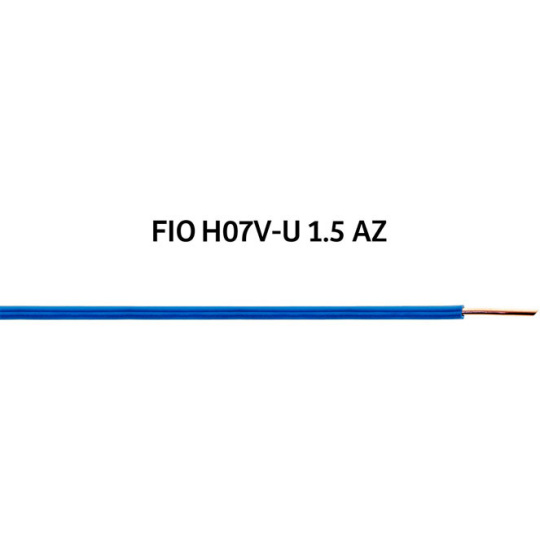 Conductor BT rígido H07V-U (V) 1,5mm2 azul