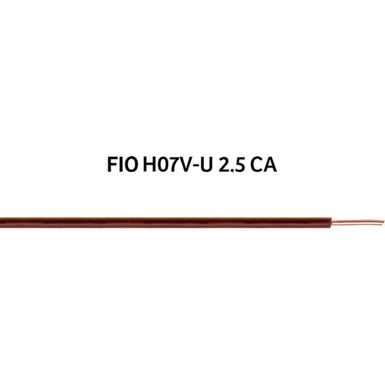 Condutor de Baixa Tensão rígido H07V-U (V) 2,5mm2 castanho