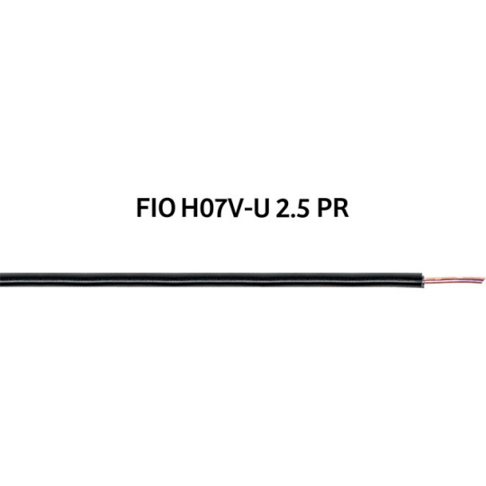 Conductor BT rígido H07V-U (V) 2,5mm2 negro