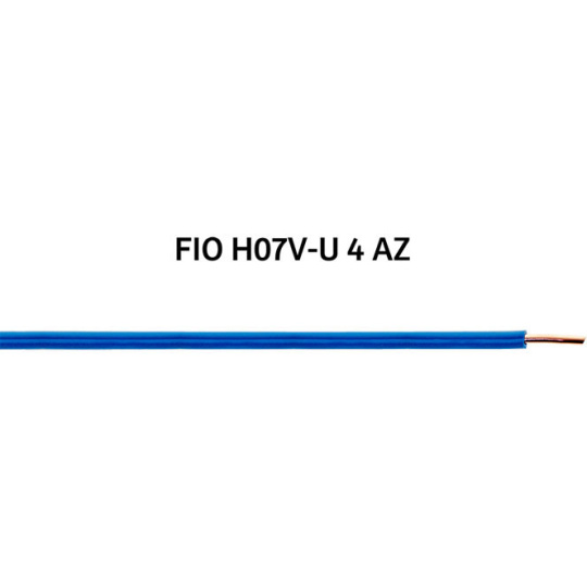 Conductor BT rígido H07V-U (V) 4mm2 azul