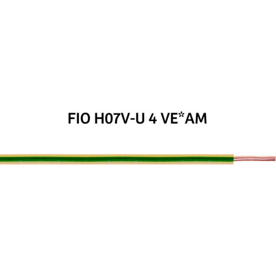 Rigid wire (earth) H07V-U 4mm2 green/yellow
