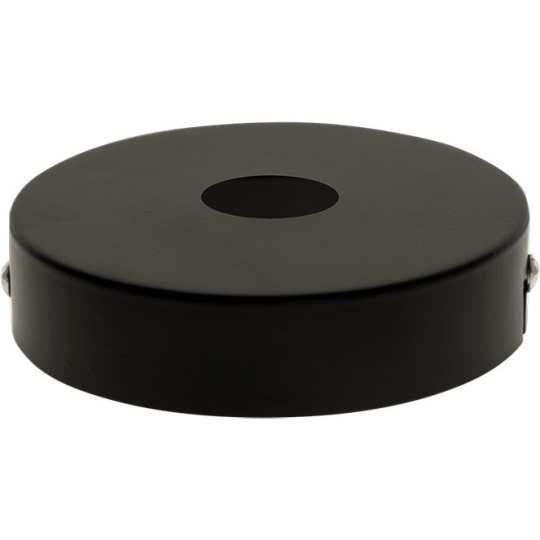 Ceiling rose D.10xH.2,5cm 1 hole 25mm, in metal black
