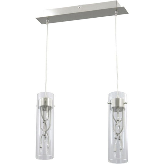 Ceiling Lamp MÁRCIA 12xG4 12V L.46xW.8xH.Reg.cm Metal+Glass Transparent/Satin Nickel