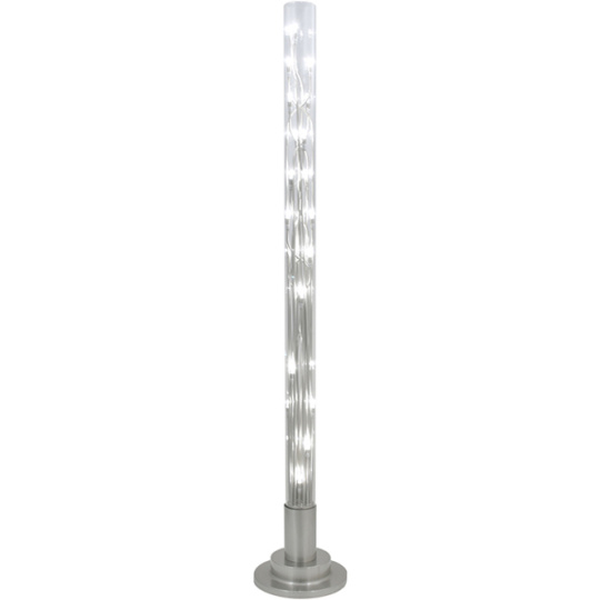 Lámpara de Pie MÁRCIA 24xG4 12V Al.151xD.26cm Metal+cristal Transparente/Niquel