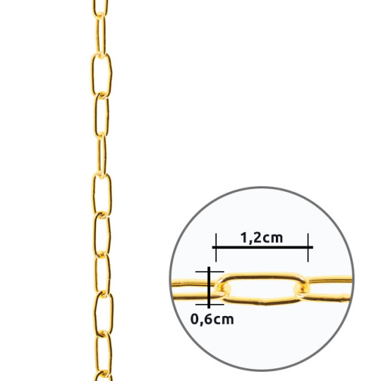 Candado de hierro dorado con anillas 1,2x0,6cm