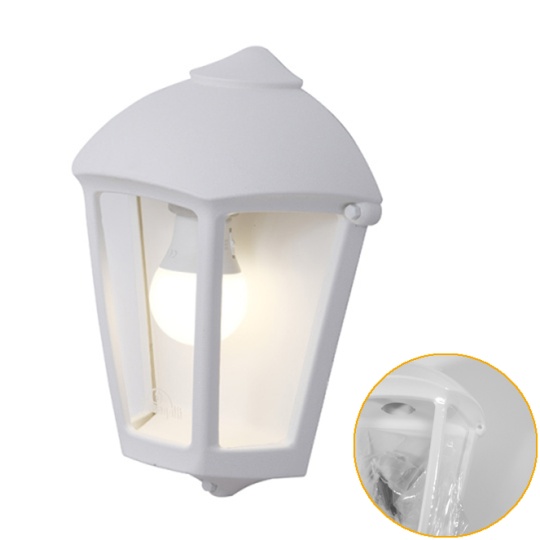 Wall Lamp FABIO 1xE27 IP55 L.21xW.11,5xH.29cm white resin