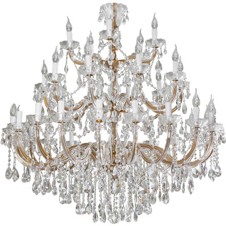 Ceiling lamp M.TERESA 35xE14 spray painted gold