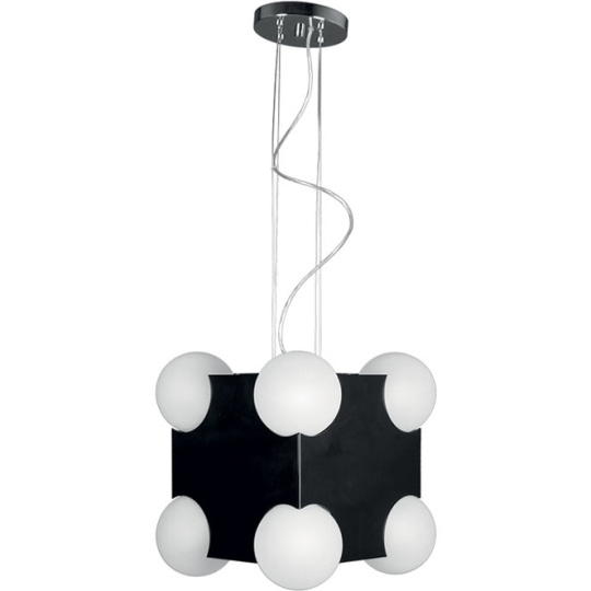 Pendant Light CUBO small 8xE27 L.34xW.34xH.Reg.cm Black