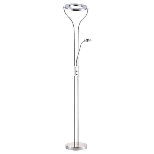 Floor Lamp SMEAGOL with reading arm 30+5W LED 4000K 1200lm H.1851xD.28cm Chrome