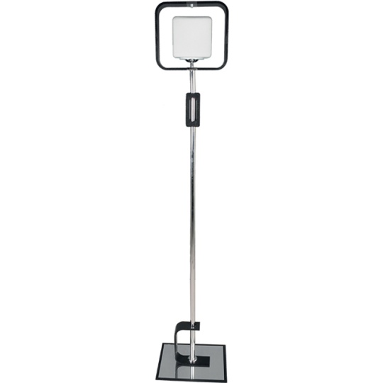 Candeeiro de pé IRINA quadrado 1xE27 C.35xL.28xAlt.170cm wengue/cromado