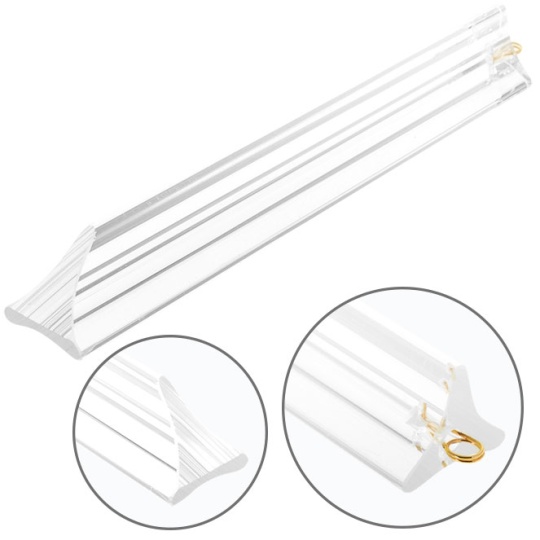 Triangular bar INGA made of transparent glass, with golden hook W.2,8xL.2,5xH.20cm