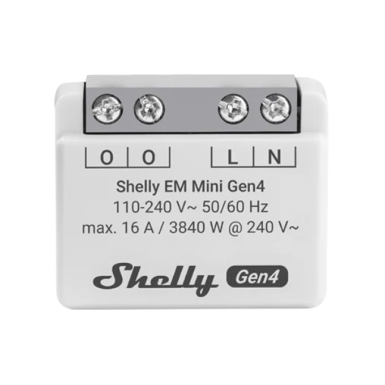 Shelly EM Mini Gen4 — Mini Medidor de Energia Monofásico 16A Wi-Fi + Matter