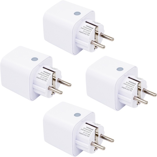 Shelly Plug M Gen3 Branco 4 unid. — Tomada Inteligente Wi-Fi 16A 2500W com Medição