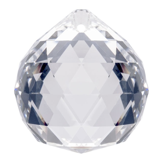 Crystal end stone D.3cm transparent (Box)