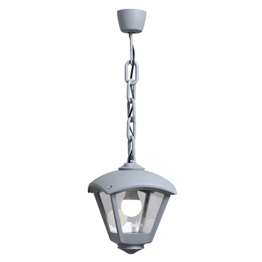 Colgante ROBY 1xE27 IP55 L.20xAn.20xAl.70cm resina gris