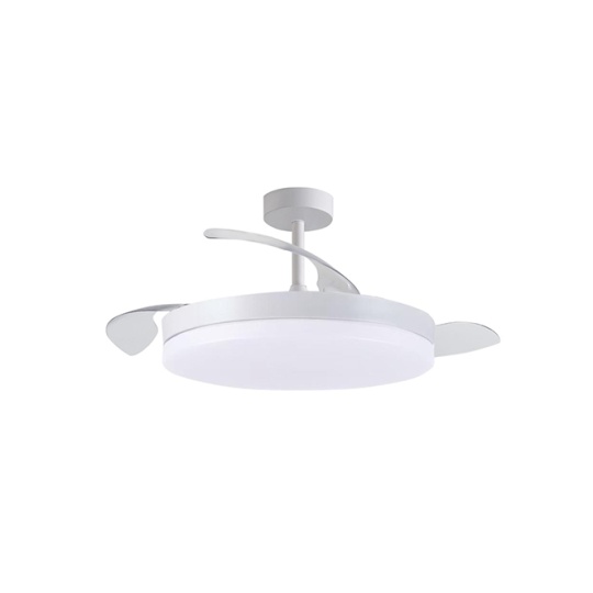 Ventoinha de tecto APOLO MINI branca, 3 palas retráteis, 96W LED 3000|4000|6000K, Alt.30/35xD.91/40c