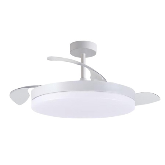 Ceiling fan DC APOLO white, 3 retractable blades, 72W LED 3000|4000|6000K, H.30/35xD.108/50cm