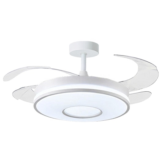 Ceiling fan DC ALICE white, 4 retractable blades, 72W LED 3000|4000|6000K, H.30/35xD.108/50cm