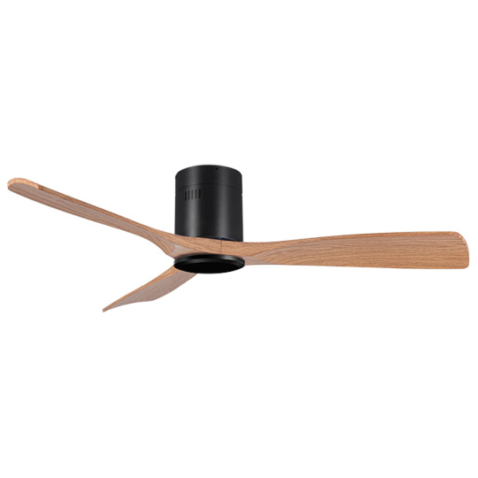 Ceiling fan DC CÉFIRO OFF black/beech wood, 3 blades, H.18xD.130cm