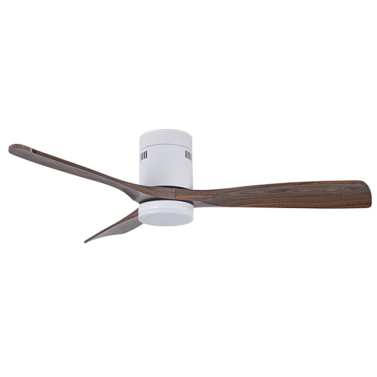 Ventoinha de tecto CÉFIRO ON branco/carvalho, 3 palas, 40W LED 3000|4000|6500K, Alt.18xD.130cm