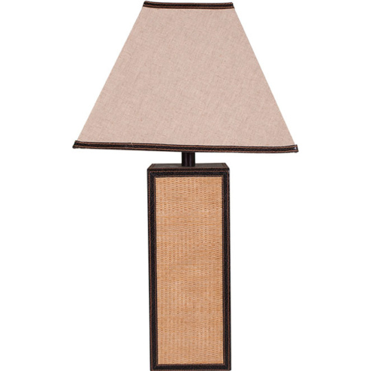 Candeeiro de mesa OTÍLIA quadrado 1xE27 C.36xL.36xAlt.65cm Castanho/Bege