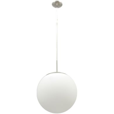 Suspensão GLOBAL 1xE27 Alt.Reg.xD.20cm Níquel/Branco