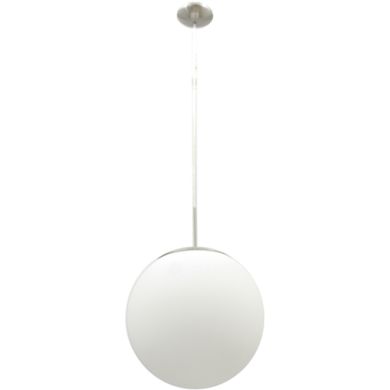 Suspensão GLOBAL 1xE27 Alt.Reg.xD.25cm Níquel/Branco