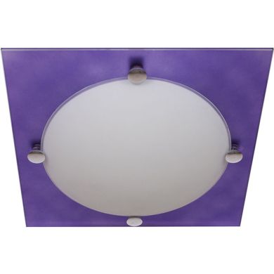 Plafond TAURO quadrado pequeno 1xE14 C.25xL.25xAlt.7cm Beringela/Branco