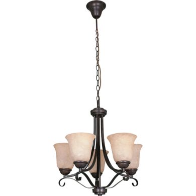 Ceiling Lamp SARA 5xE27 H.Reg.xD.52cm Glass Brown