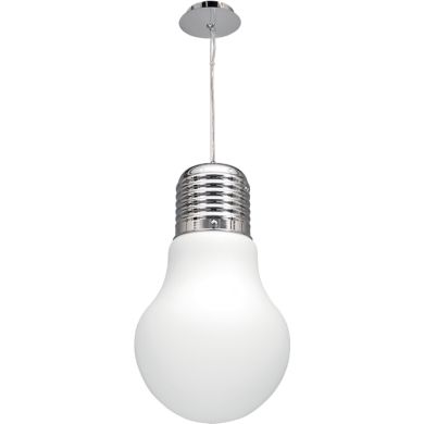 Pendant Light LUZ 1xE27 H.Reg.xD.29cm White/Chrome