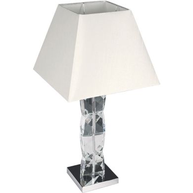 Candeeiro de mesa ABIGAIL 1xE27 C.33xL.33xAlt.65cm Transparente/Cromado