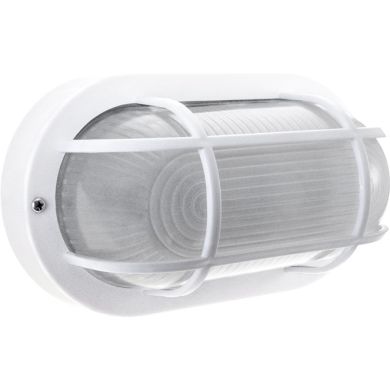 Wall Lamp CAIA small IP44 1xE27 L.20xW.10xH.12,5cm Polycarbonate + Glass White