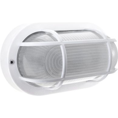 Aplique CAIA grande IP44 1xE27 L.27xAn.11,5xAl.15cm Policarbonato (PC) + cristal Blanco/Blanco