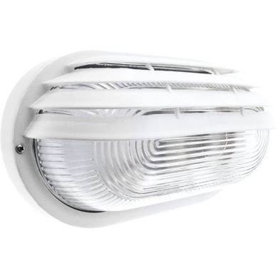Wall Lamp CAIMA large IP44 1xE27 L.27xW.11,5xH.15cm Polycarbonate + Glass White