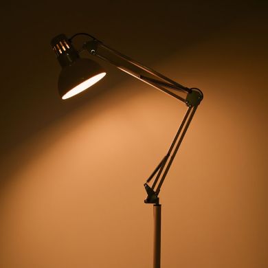 Lámpara de Pie ANTIGONA articulado 1xE27 L.15xAn.12,5xAl.Reg.cm Blanco e Cromo