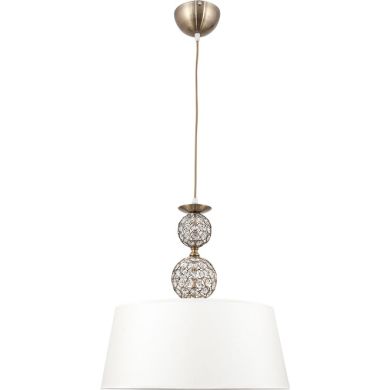 Pendant Light KEGAN 1xE27 H.Reg.xD.45cm Antique Brass/White