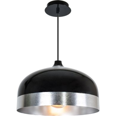 Suspensão EDISON 1xE27 Alt.Reg.xD.33cm Preto/Prata