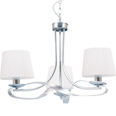 Lámpara de Techo CLEVELAND 3xE14 Al.Reg.xD.56cm Cromo/Blanco