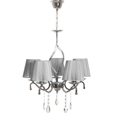 Candeeiro de tecto TENERIFE 5xE14 Alt.Reg.xD.65cm Cinzento/Cromado