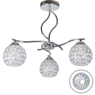 Ceiling Lamp Balbina 3xE27 H.39xD.45cm Chrome