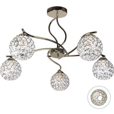 Ceiling Lamp Balbina 5xE27 H.36xD.55cm Antique Brass