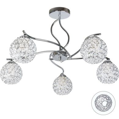 Ceiling Lamp Balbina 5xE27 H.36xD.55cm Chrome