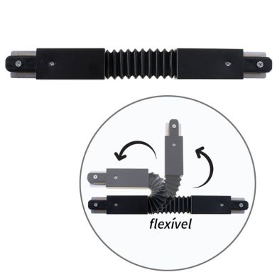 VELETA flexible connector (2 wires) in black aluminum