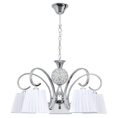 Ceiling Lamp PANAMA 5xE14 H.Reg.xD.60cm Chrome/White