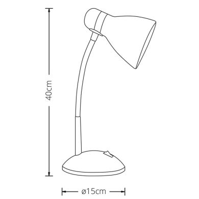 Sobremesa MEGARA 1xE27 L.14xAn.25xAl.34cm Blanco