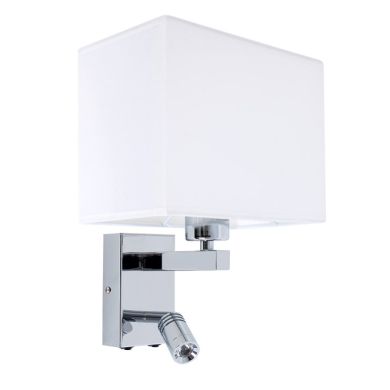 Aplique PARADIGMA 1x3W LED+1x40WE27 240lm 4000K C.23xL.18,5xAlt.32cm Branco/Cromado