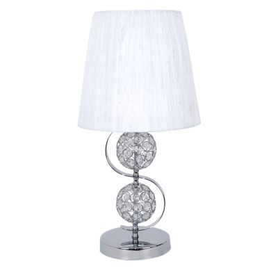 Table Lamp HONDURAS 1xE14 H.50xD.25cm White/Chrome