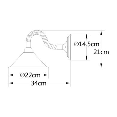 Aplique SOGA 1xE27 C.22xL.35xAlt.23cm Corda Castanho